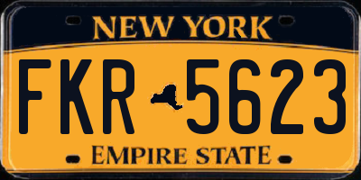 NY license plate FKR5623