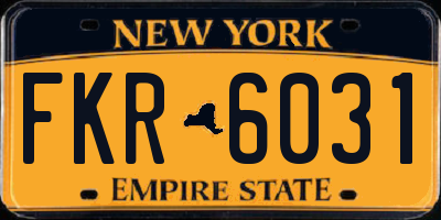NY license plate FKR6031