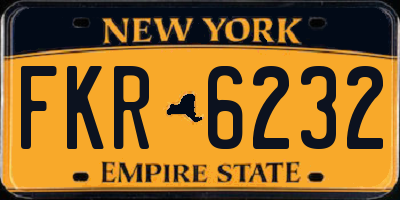 NY license plate FKR6232