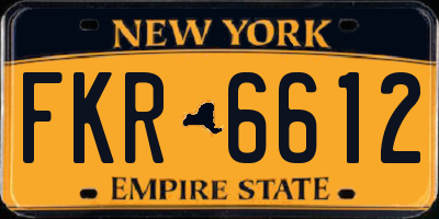 NY license plate FKR6612