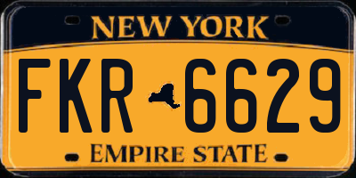 NY license plate FKR6629