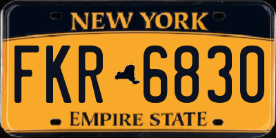 NY license plate FKR6830