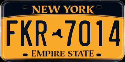 NY license plate FKR7014