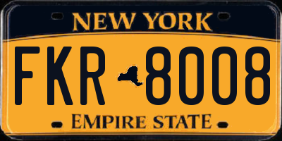NY license plate FKR8008