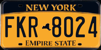 NY license plate FKR8024