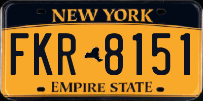 NY license plate FKR8151