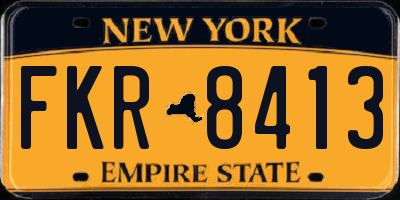 NY license plate FKR8413
