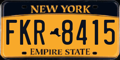NY license plate FKR8415