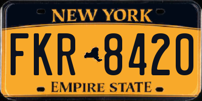 NY license plate FKR8420