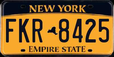 NY license plate FKR8425