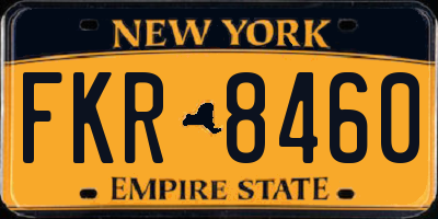 NY license plate FKR8460