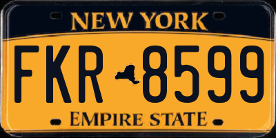 NY license plate FKR8599