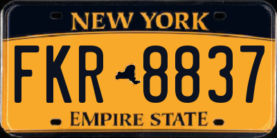 NY license plate FKR8837