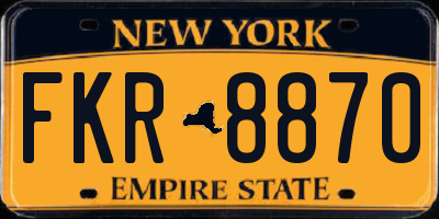 NY license plate FKR8870