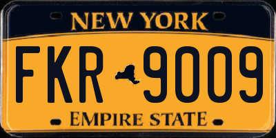 NY license plate FKR9009