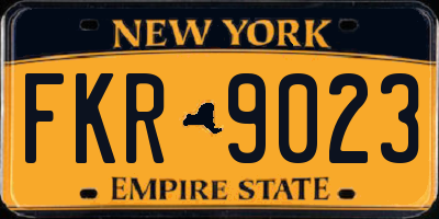 NY license plate FKR9023