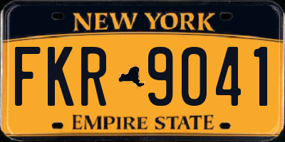 NY license plate FKR9041