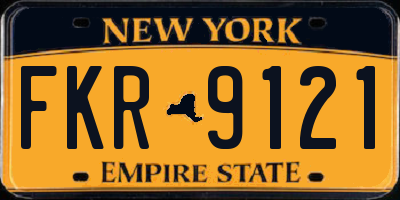 NY license plate FKR9121