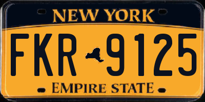 NY license plate FKR9125
