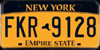 NY license plate FKR9128