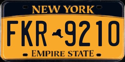 NY license plate FKR9210