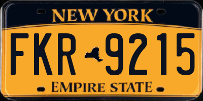 NY license plate FKR9215