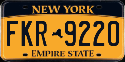 NY license plate FKR9220