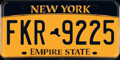 NY license plate FKR9225