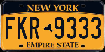NY license plate FKR9333