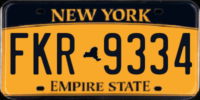 NY license plate FKR9334