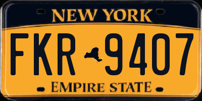 NY license plate FKR9407
