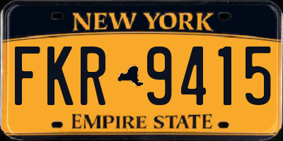 NY license plate FKR9415