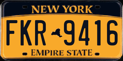 NY license plate FKR9416