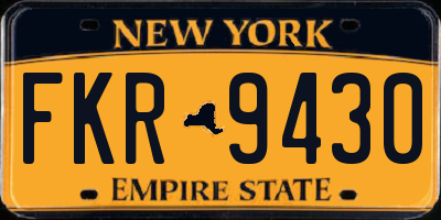 NY license plate FKR9430