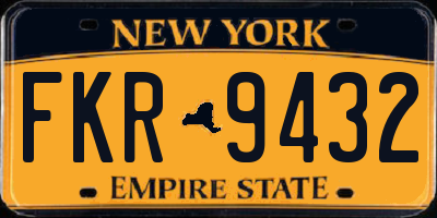 NY license plate FKR9432