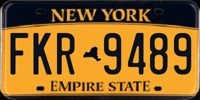NY license plate FKR9489