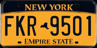 NY license plate FKR9501