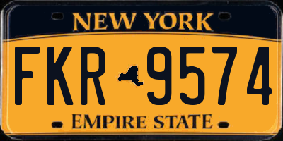 NY license plate FKR9574