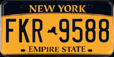 NY license plate FKR9588