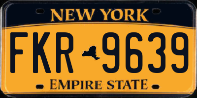 NY license plate FKR9639