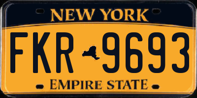 NY license plate FKR9693