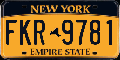 NY license plate FKR9781