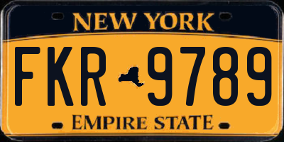 NY license plate FKR9789
