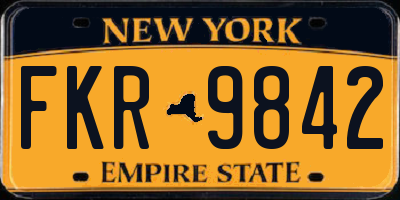 NY license plate FKR9842