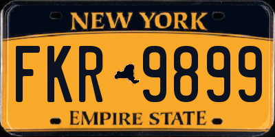 NY license plate FKR9899