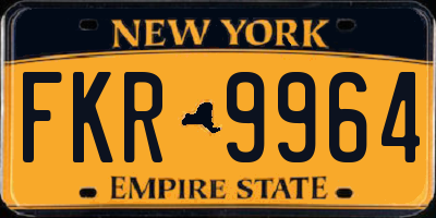 NY license plate FKR9964