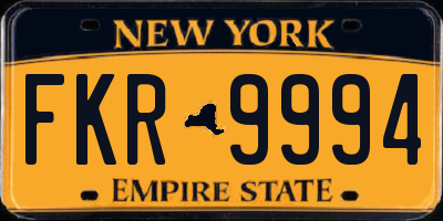 NY license plate FKR9994