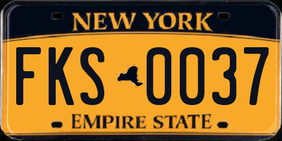 NY license plate FKS0037