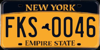 NY license plate FKS0046