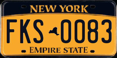 NY license plate FKS0083